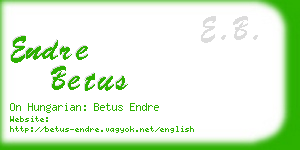 endre betus business card